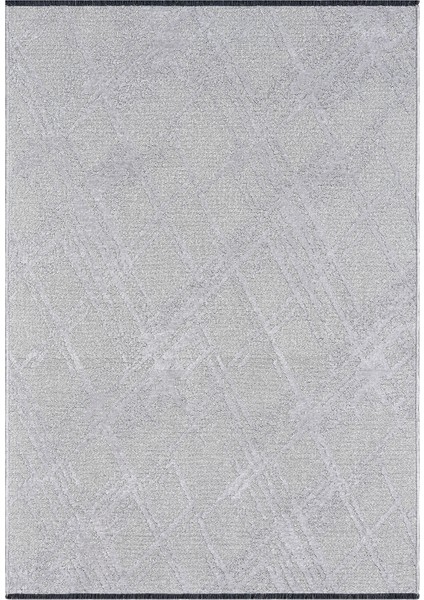 Bukle Gri Kaymaz Taban Makinede Yıkanabilir Kilim Balkon Mutfak Halısı Bk176 120 x 180