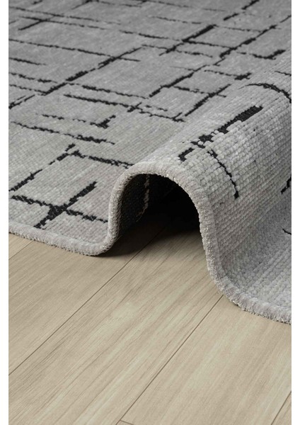 Eko Gri Kaymaz Taban Kilim Balkon Mutfak Oturma Odası Halısı Yoluk Eko120 80 x 150