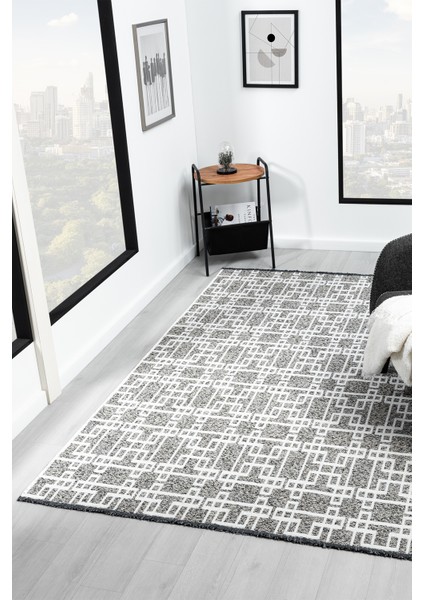 Bukle Krem Kaymaz Taban Makinede Yıkanabilir Kilim Balkon Mutfak Halısı Bk475 120 x 180