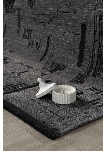 Eko Antrasit Kaymaz Taban Kilim Balkon Mutfak Oturma Odası Halısı Yoluk Eko115 100 x 200