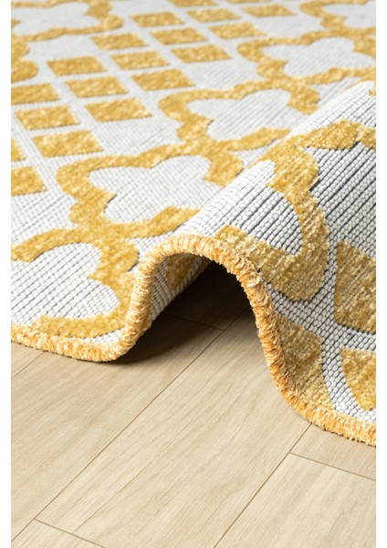 Ipar Hardal Çift Taraflı Dokuma Kilim Balkon Mutfak Oturma Odası Halısı Ip0039 100 x 200