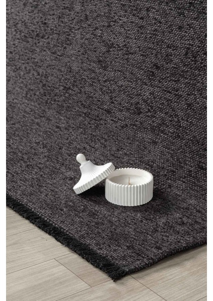 Liv Antrasit Kaymaz Taban Makinede Yıkanabilir Kilim Balkon Mutfak Halısı 0Lv392 100 x 200