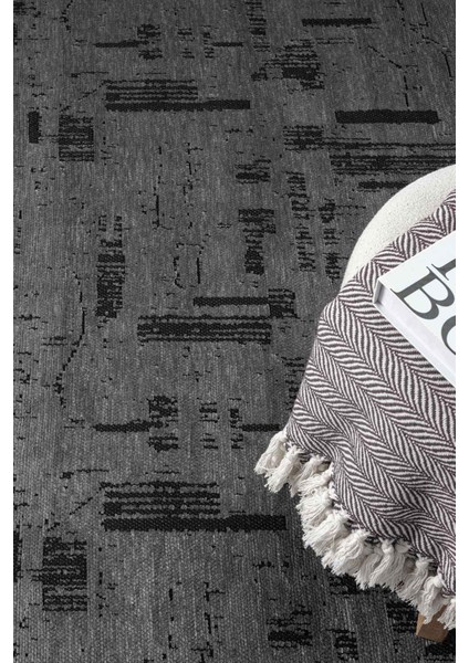 Eko Antrasit Kaymaz Taban Kilim Balkon Mutfak Oturma Odası Halısı Yoluk Eko115 100 x 300