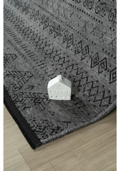 Eko Antrasit Kaymaz Taban Kilim Balkon Mutfak Oturma Odası Halısı Yoluk Eko346 160 x 230 modelleri