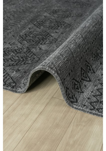 Eko Antrasit Kaymaz Taban Kilim Balkon Mutfak Oturma Odası Halısı Yoluk Eko346 160 x 230 indirimleri
