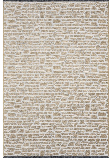 Ipar Bej Çift Taraflı Dokuma Kilim Balkon Mutfak Oturma Odası Halısı Ip0033 100 x 200