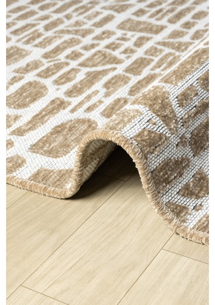 Ipar Bej Çift Taraflı Dokuma Kilim Balkon Mutfak Oturma Odası Halısı Ip0033 100 x 200