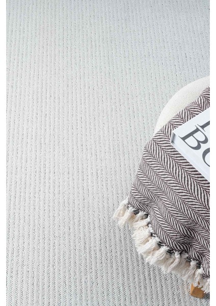 Bukle Krem Kaymaz Taban Makinede Yıkanabilir Kilim Balkon Mutfak Halısı Bk194 80 x 150