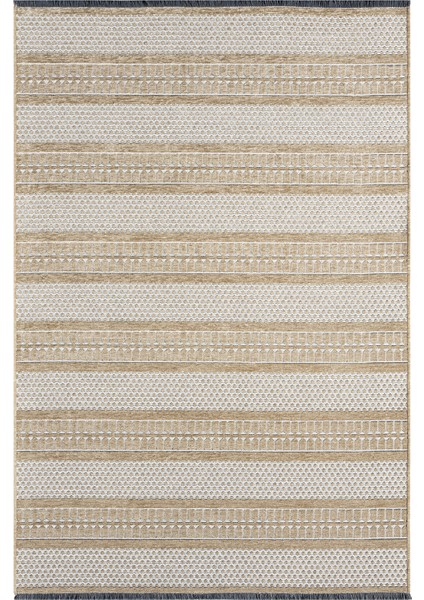 Ipar Bej Çift Taraflı Dokuma Kilim Balkon Mutfak Oturma Odası Halısı Ip0045 80 x 300