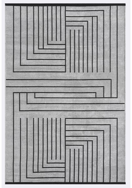 Eko Gri Kaymaz Taban Kilim Balkon Mutfak Oturma Odası Halısı Yoluk Eko339 100 x 200