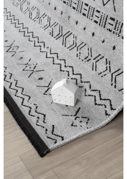 Eko Gri Kaymaz Taban Kilim Balkon Mutfak Oturma Odası Halısı Yoluk Eko335 160 x 230
