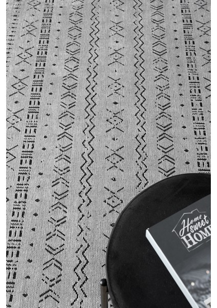 Eko Gri Kaymaz Taban Kilim Balkon Mutfak Oturma Odası Halısı Yoluk Eko335 160 x 230