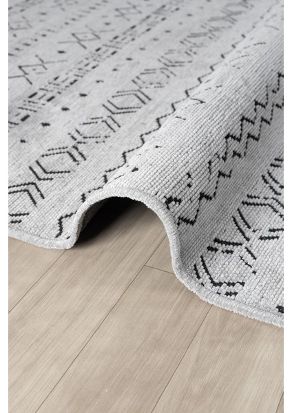 Eko Gri Kaymaz Taban Kilim Balkon Mutfak Oturma Odası Halısı Yoluk Eko335 160 x 230