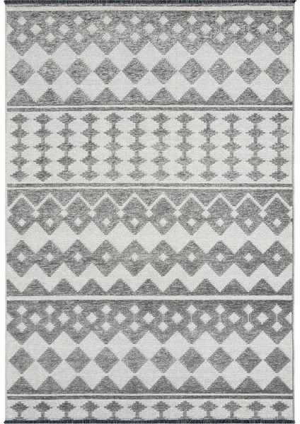 Ipar Gri Çift Taraflı Dokuma Kilim Balkon Mutfak Oturma Odası Halısı Ip0032 80 x 150