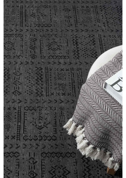 Eko Antrasit Kaymaz Taban Kilim Balkon Mutfak Oturma Odası Halısı Yoluk Eko344 100 x 300