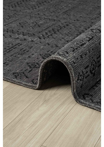 Eko Antrasit Kaymaz Taban Kilim Balkon Mutfak Oturma Odası Halısı Yoluk Eko344 100 x 300