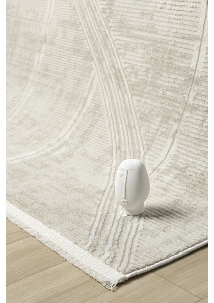 Hermes Krem Bej Salon Oturma Odası Çocuk Odası Yatak Odası Halısı Hm6016 100 x 200