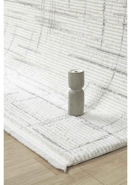 Touch Beyaz Gri Salon Oturma Odası Çocuk Odası Yatak Odası Halısı To361 80 x 150 modelleri