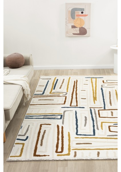 Harmoni Beyaz Salon Oturma Odası Çocuk Odası Yatak Odası Halısı Hrm207 100 x 200