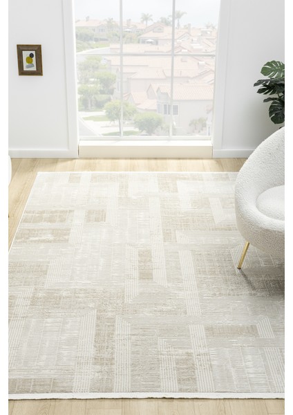 Hermes Krem Bej Salon Oturma Odası Çocuk Odası Yatak Odası Halısı Hm6014 80 x 300