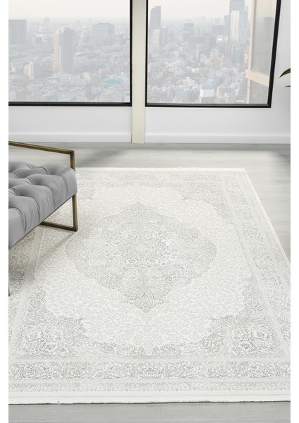 Motto Krem Gri Salon Oturma Odası Çocuk Odası Yatak Odası Halısı Mt1016 100 x 200