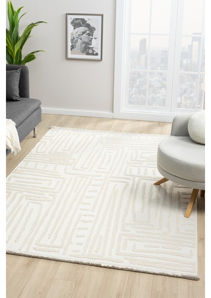 Harmoni Beyaz Salon Oturma Odası Çocuk Odası Yatak Odası Halısı Hrm206 100 x 200