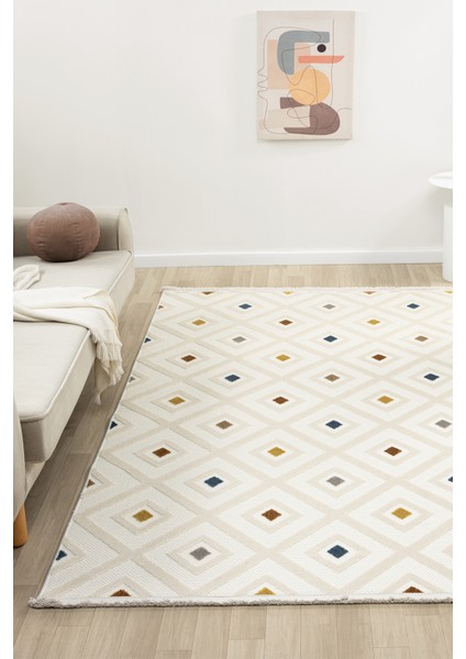 Harmoni Beyaz Salon Oturma Odası Çocuk Odası Yatak Odası Halısı Hrm208 120 x 180