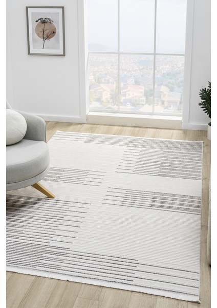 Maki Gri Salon Oturma Odası Çocuk Odası Yatak Odası Halısı Mk9008 100 x 200