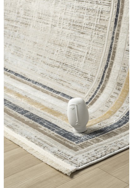 Hermes Krem Antrasit Salon Oturma Odası Çocuk Odası Yatak Odası Halısı Hm6006 100 x 200