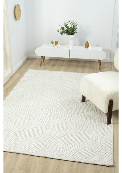 Viola Beyaz Salon Oturma Odası Çocuk Odası Yatak Odası Halısı Vıo310 100 x 300