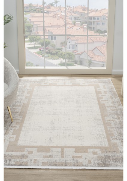 Santana Bej Salon Oturma Odası Çocuk Odası Yatak Odası Halısı Sn420 100 x 200