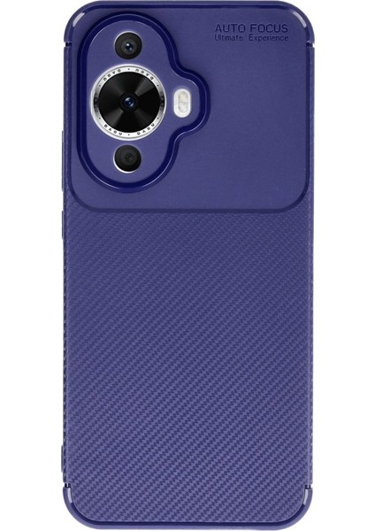Huawei Nova 11 Kılıf Negro Karbon Fiber Desen Silikon + Ekran Koruyucu