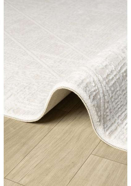 Maki Krem Salon Oturma Odası Çocuk Odası Yatak Odası Halısı Mk9009 100 x 200