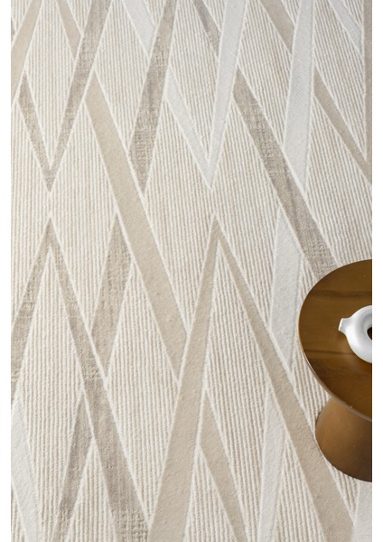 Maki Krem Salon Oturma Odası Çocuk Odası Yatak Odası Halısı Mk9006 100 x 200