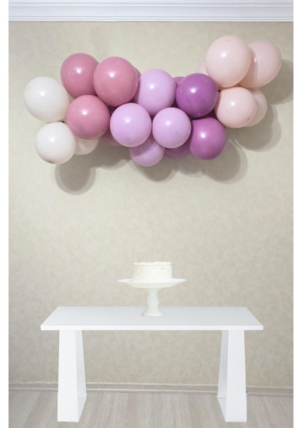 Retro Blush Pembe Parti Süsleme Balon Zinciri Seti