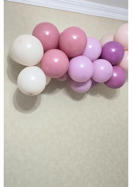 Retro Blush Pembe Parti Süsleme Balon Zinciri Seti modelleri