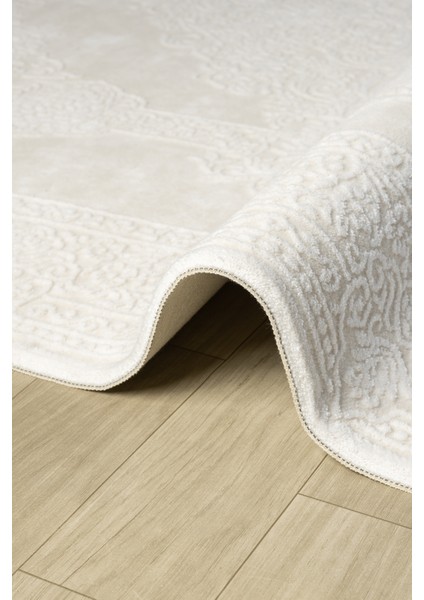 Maki Krem Salon Oturma Odası Çocuk Odası Yatak Odası Halısı Mk9003 100 x 200