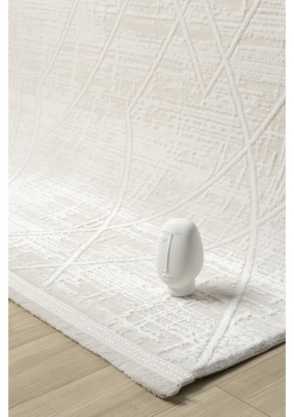 Maki Krem Salon Oturma Odası Çocuk Odası Yatak Odası Halısı Mk9009 200 x 290