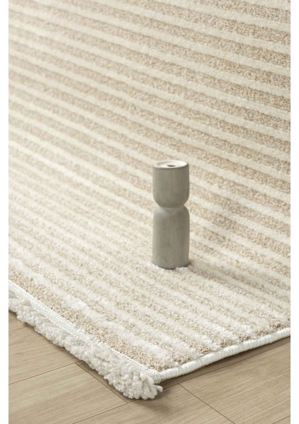 Ventura Bej Multi Shaggy Yumuşak Post Peluş Salon Oturma Odası Halısı Vnt109 100 x 200