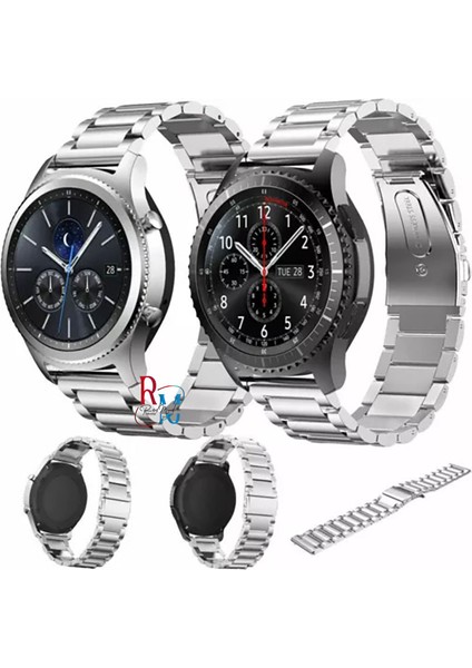 Huawei Watch GT4/GT3 Pro/GT3 Se/GT2 Pro/GT2 46 mm Tam Uyumlu 22 mm Klasik Çelik Kordon