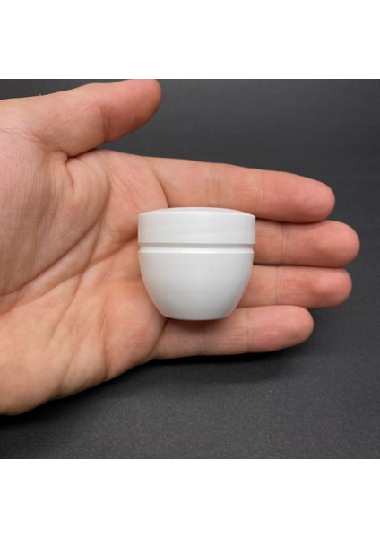 20 ml Kapaklı Beyaz Krem Kavanozu , 20 cc Minik Pomat Kutusu , Mini Krem Kutusu x 10 Adet