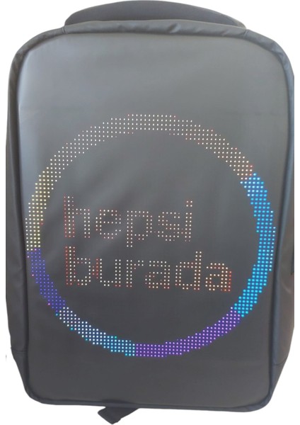 Renkli Wifi Kontrollü LED Ekranlı Backpack (PowerBank dahil)