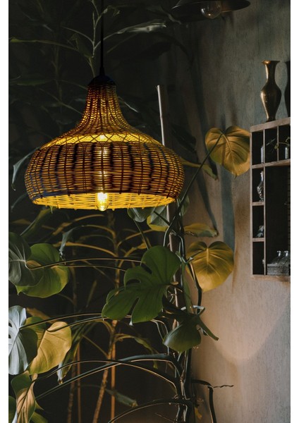 Bambu Sarkıt Avize Rattan Sarkıt: Cloud 40cm (Çam Kabuğu) fiyatları