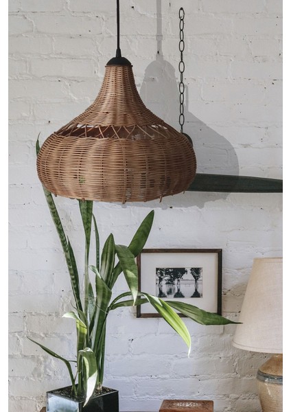 Bambu Sarkıt Avize Rattan Sarkıt: Cloud 40cm (Çam Kabuğu) modelleri