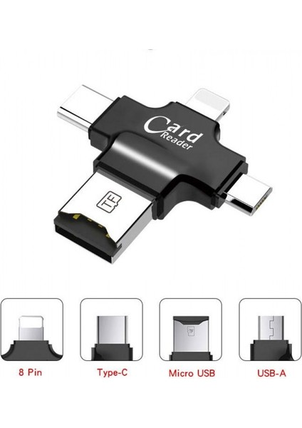 Fxn-05 Ios Android Type-C Lightning Usb-A Microsd Tf Kart Okuyucu