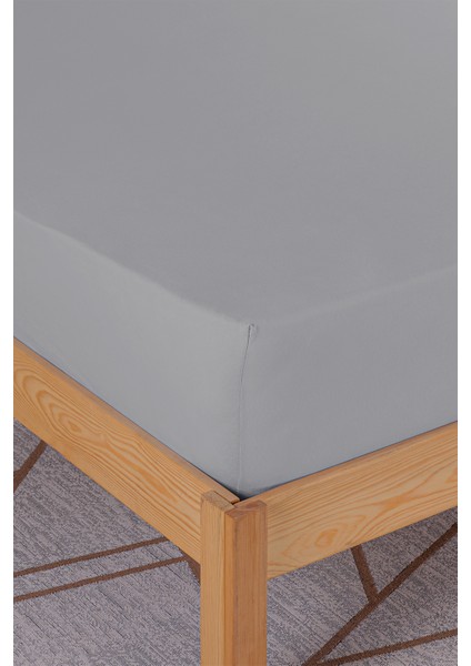 Penye-Likralı Lastikli Çarşaf, 100×200 Tek Kişilik %100 Pamuk-Elastan Örme Kumaş, 200 Gr/m²