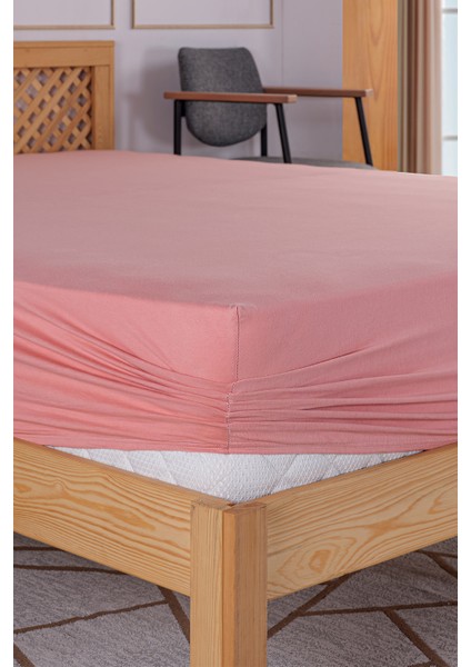 Penye-Likralı Lastikli Çarşaf, 100×200 Tek Kişilik %100 Pamuk-Elastan Örme Kumaş, 200 Gr/m²