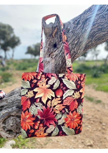 Renkli Desenli Çok Amaçlı Bez Tote/plaj/omuz Çantası