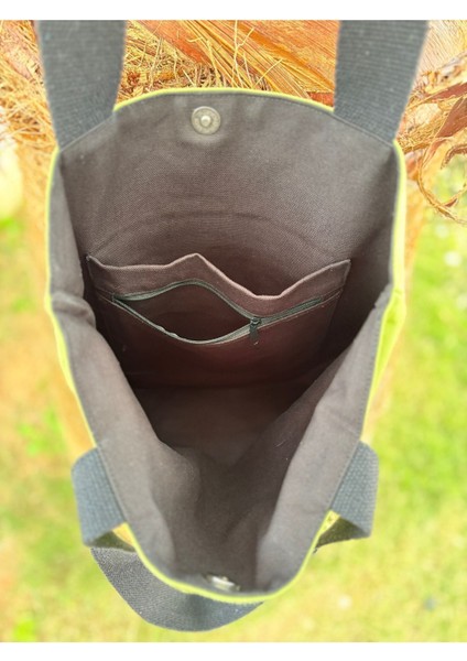 Örgü Çiçek Bahçesi Detaylı Yeşil Bez Çanta fiyatları