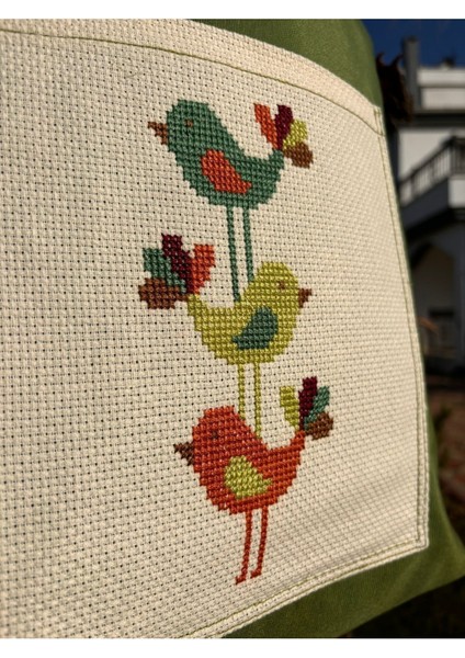 3 Kuş Etamin Nakış Detaylı Bez Omuz Çantası fiyatları